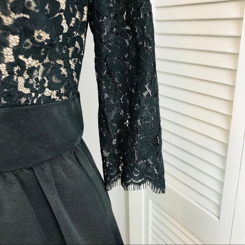 Eliza J Black nCream eyelash lace cocktail dress. - Picture 4 of 12